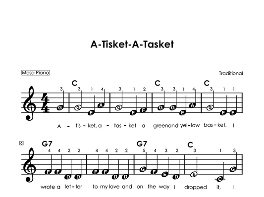 Easy piano sheet music for beginners PDF by Mosa Piano