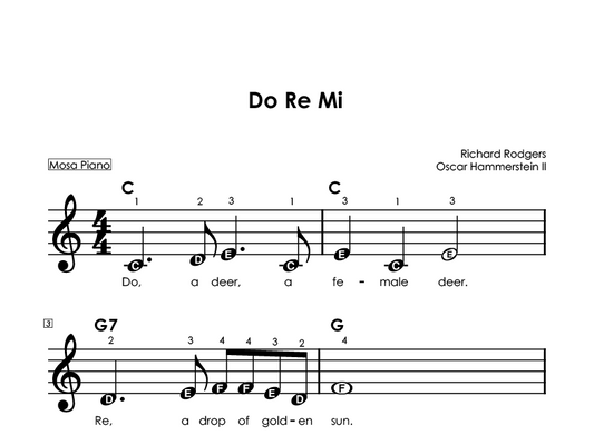 Easy piano sheet music for beginners PDF by Mosa Piano