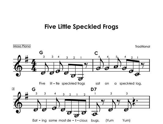 Easy piano sheet music for beginners PDF by Mosa Piano