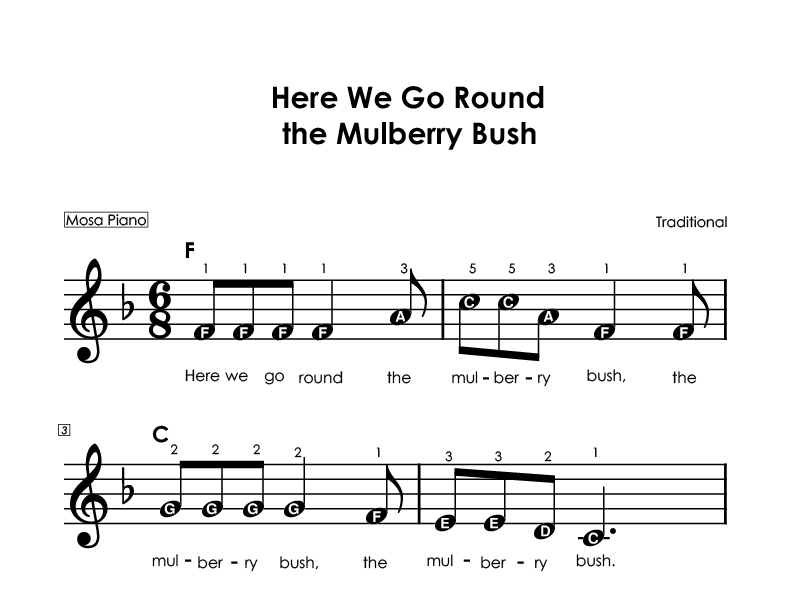 Easy piano sheet music for beginners PDF by Mosa Piano