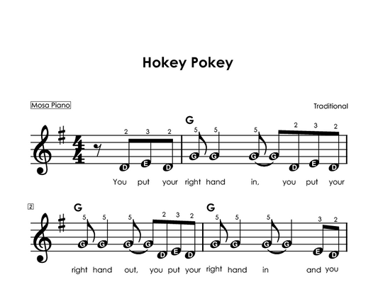 Easy piano sheet music for beginners PDF by Mosa Piano