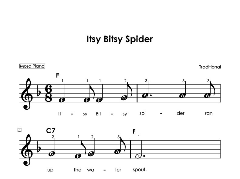 Easy piano sheet music for beginners PDF by Mosa Piano