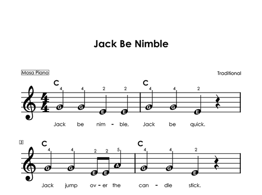 Easy piano sheet music for beginners PDF by Mosa Piano