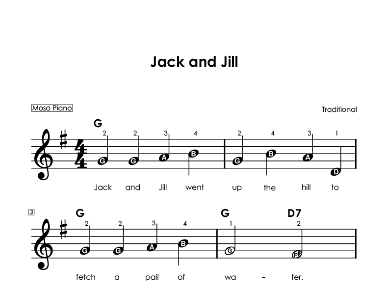 Easy piano sheet music for beginners PDF by Mosa Piano