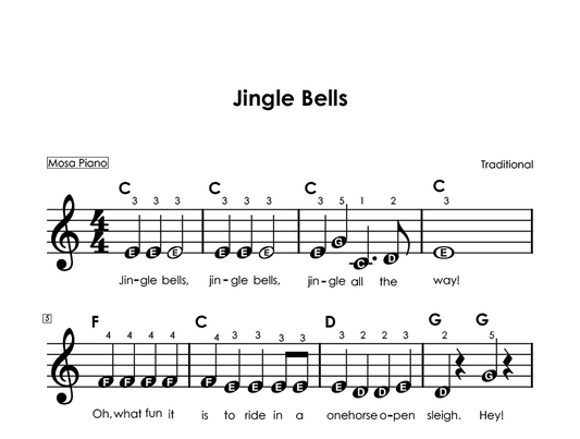 Easy piano sheet music for beginners PDF by Mosa Piano