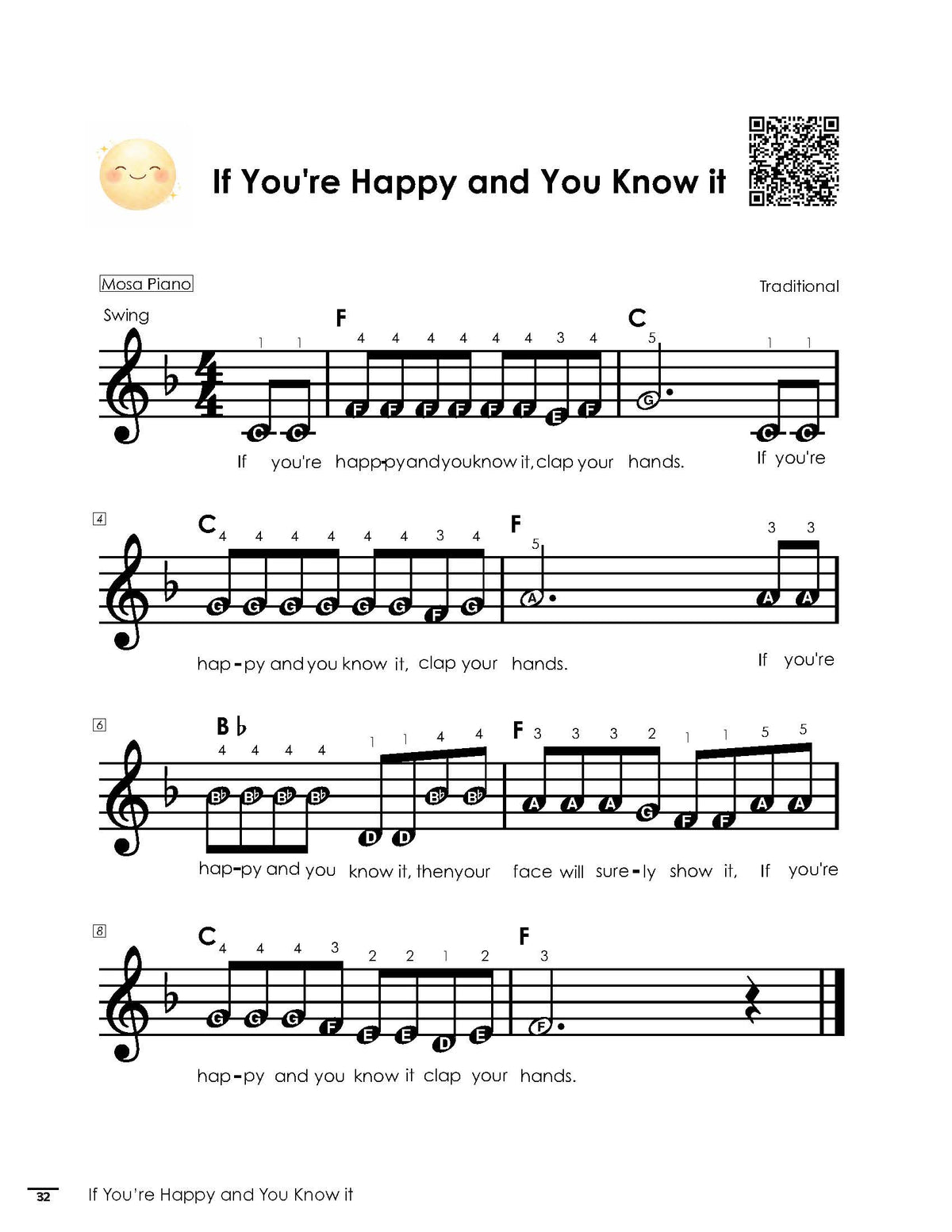 MOSA Easy Piano Sheet Music – 50 Nursery Rhymes for Beginners (PDF)