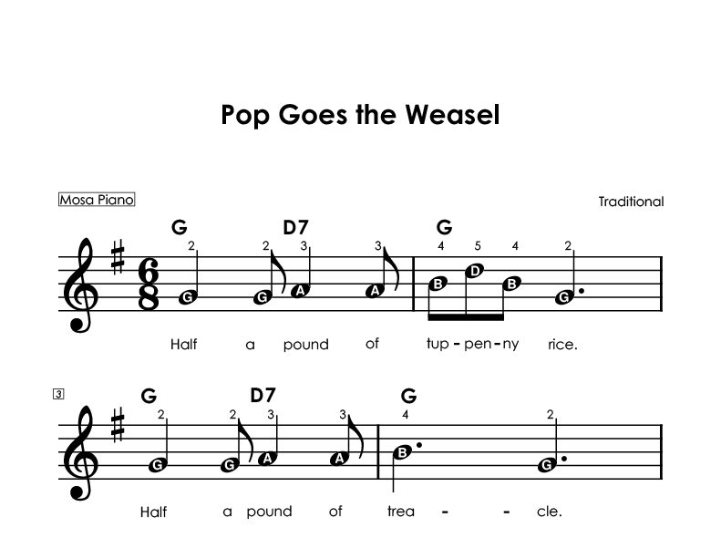 Easy piano sheet music for beginners PDF by Mosa Piano