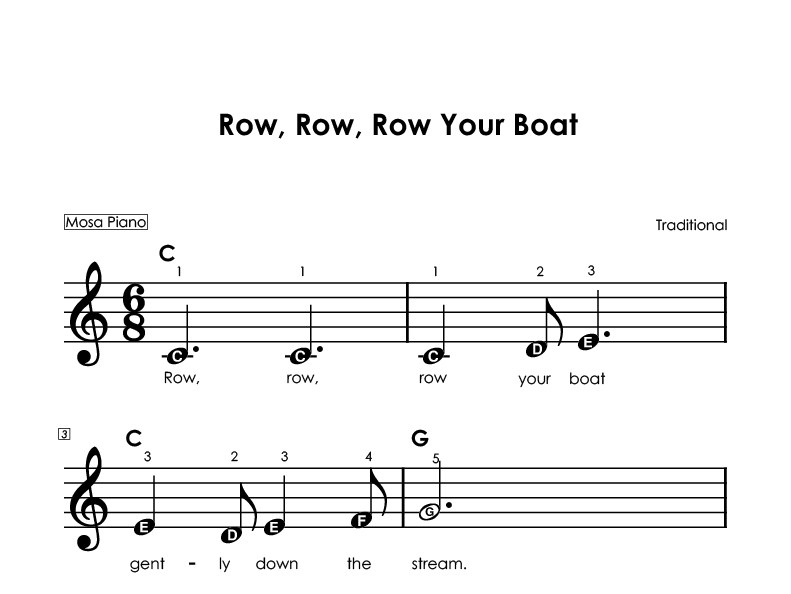 Easy piano sheet music for beginners PDF by Mosa Piano