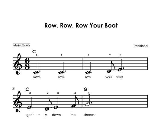 Easy piano sheet music for beginners PDF by Mosa Piano