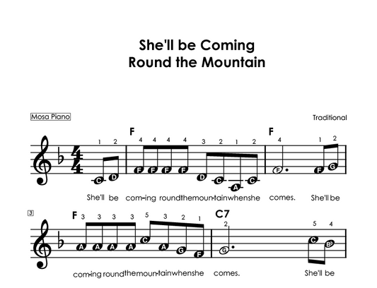 Easy piano sheet music for beginners PDF by Mosa Piano