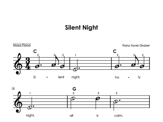 Easy piano sheet music for beginners PDF by Mosa Piano