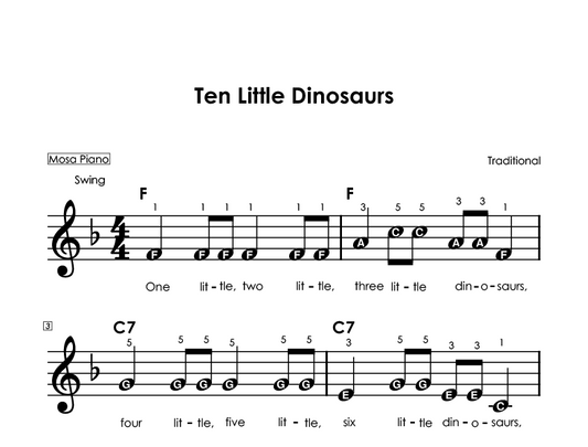 Easy piano sheet music for beginners PDF by Mosa Piano