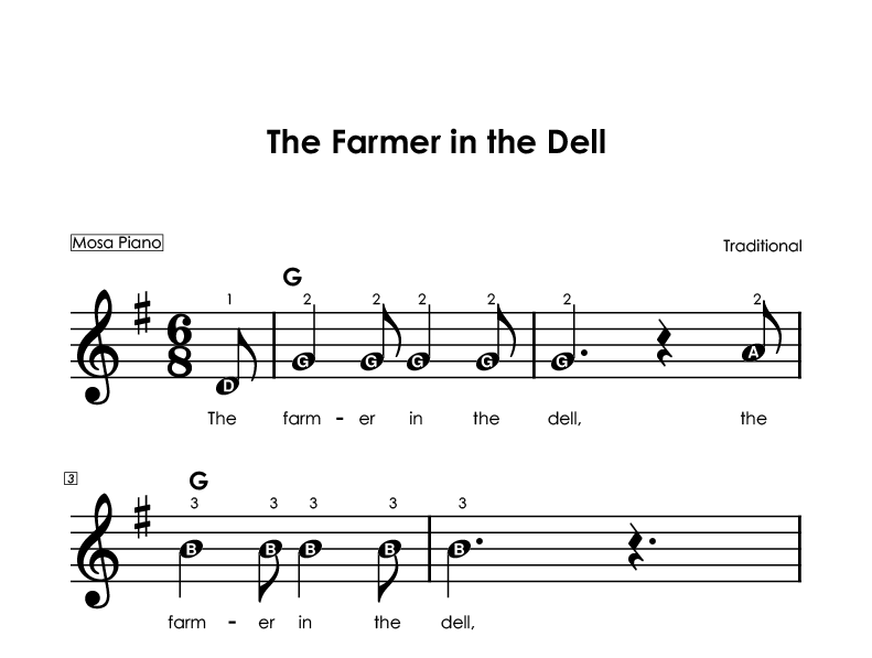 Easy piano sheet music for beginners PDF by Mosa Piano