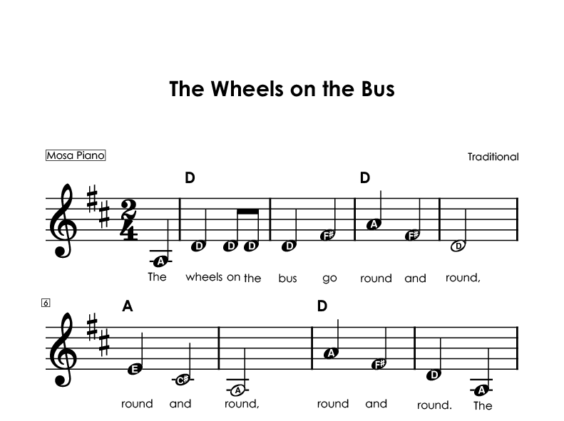 Easy piano sheet music for beginners PDF by Mosa Piano