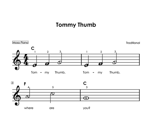 Easy piano sheet music for beginners PDF by Mosa Piano